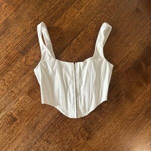 Garage cream, bone tan corsett top - Cropped size small
